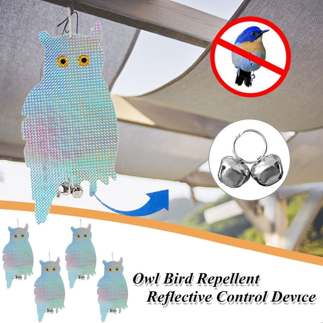 Spiral Reflectors Silver Mylar Spinners, Reflective Bird Deterren,4 * Bird Repellent Device