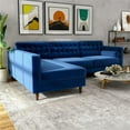 thumbnail image 6 of Owen Navy Blue Velvet Modern Living Room Corner Sectional Couch, 6 of 6