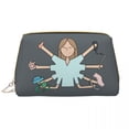 thumbnail image 3 of Regalo para enfermera, bolsa de maquillaje de cuero, elegante, de gran capacidad, para mujer, con cremallera, para artículos de tocador de belleza, 3 of 5