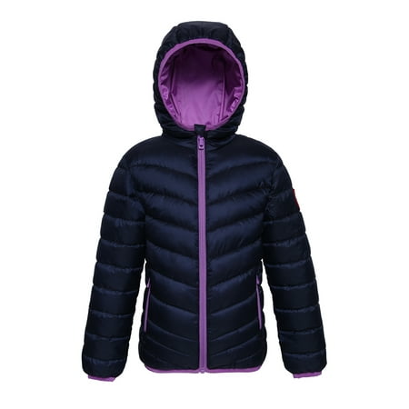 Rokka&Rolla Girls' Reversible Light Puffer Jacket Coat, Sizes 4-18