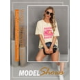 thumbnail image 4 of STARVNC Women Hat Graphic Letter Print Crew Neck Short Sleeve Oversize T-Shirt, 4 of 7