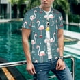 thumbnail image 6 of Lsque Flamingo Pattern Mens Polo Golf Shirts Funny Graphics Shorts Sleeve Button Shirts Baseball T-shirt-3X-Large, 6 of 7