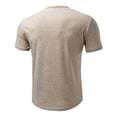 thumbnail image 6 of LMOIPLI Mens Slim Fit Henley T Shirt with Button Placket Soft Breathable Cotton Blend Short Sleeve Tee for Casual Daily Wear Khaki XXL, 6 of 9