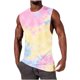 thumbnail image 4 of Ceisia Men's Slim Fit Crew Neck Tie-Dye Sleeveless Tank Top for Casual Sports Yellow XL Gifts, 4 of 5