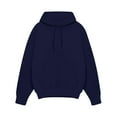 thumbnail image 4 of Lovskoo Casual Hoodies for Men Thick Drawstring Solid Color Hoodie Sweatshirt Mens Hoodies Pullover Navy, 4 of 5