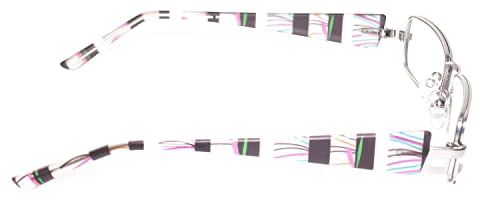 Calabria 845 Designer Women Rectangle Techno Reading Glasses with Hard Case 53mm