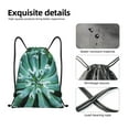 thumbnail image 3 of Kdxio Teal Cactus Print Drawstring Backpack Bag,Waterproof Draw String Back Sack, Gym Drawstring Bags Swim Bag For Unisex, 3 of 5