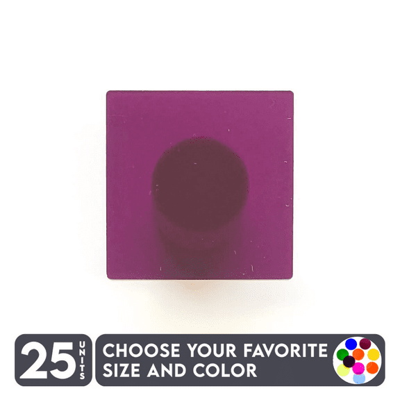 25 Units Acrylic Square Blanks 1/8" Thick – Tranlucent Colors – (Size 2") Made in USA