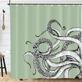 thumbnail image 3 of Naiovety Declaración en el baño, cortinas de ducha divertidas, tela gótica de animales de monstruo marino en blanco y negro Juegos de accesorios de baño YL490-1, 3 of 6
