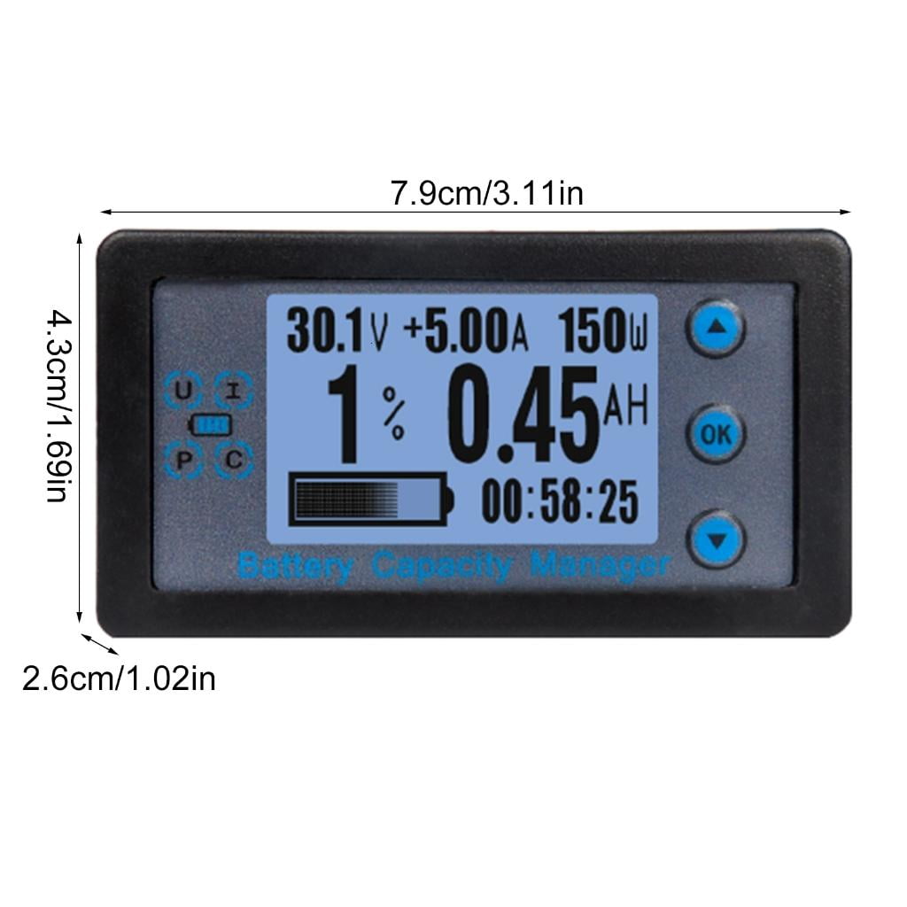 CEORPER Car Battery Coulometer DC8-120V 0-500A Battery Tester with Shunt Voltmeter Ammeter Multimeter Capacity Power Detector