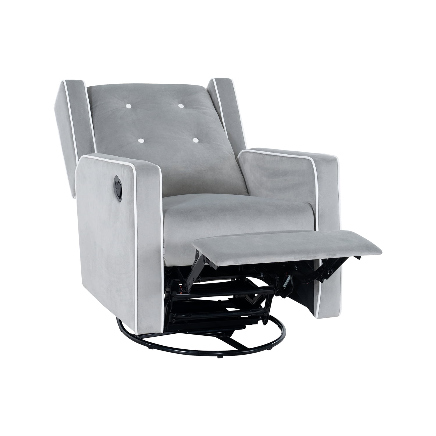 Relax and Bond with Your Baby in Style – Odelia 360° Swivel Glider Rocker Recliner for Nursery and Maternity | Plush Cushions, Gentle Rocking Motion, Soft Microfiber Upholstery - Light Gray