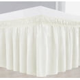 thumbnail image 2 of GFDYREE Wrap Around Bed Skirts for King & Cal King Beds 15" Drop, Ivory Adjustable Elastic Dust Ruffles Easy Fit Wrinkle & Fade Resistant Silky Luxurious Fabric Machine Washable, 2 of 6