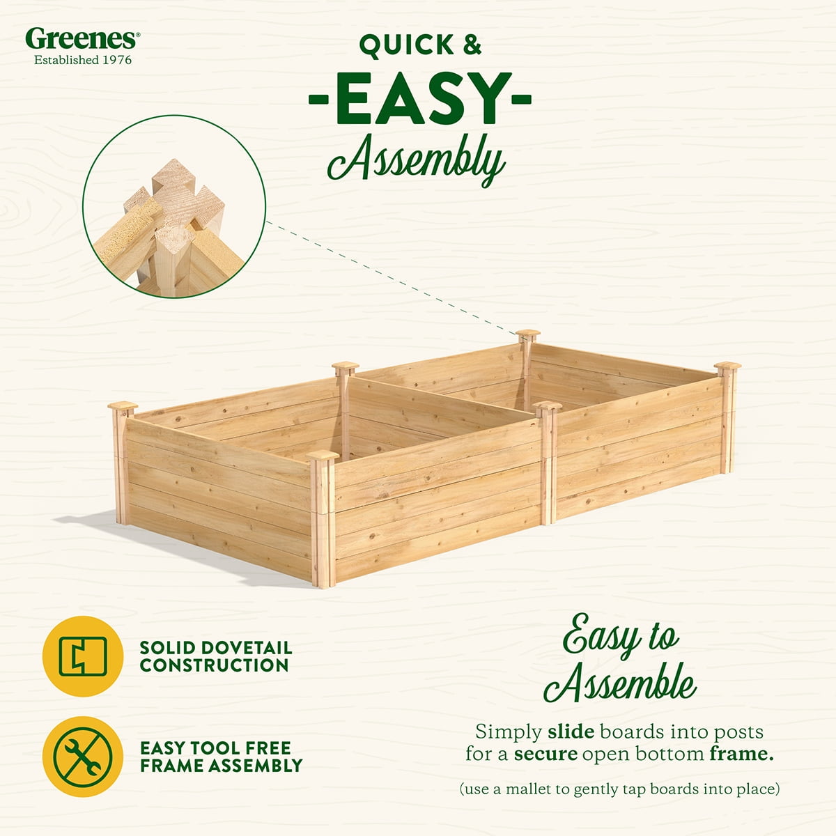 Greenes Fence 48" x 96" x 17.5" (3/4" Thick) Premium Cedar Raised Garden Bed