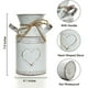 thumbnail image 2 of Jarrón decorativo de estilo rústico con estampado en forma de corazón de lata de leche galvanizada, estilo shabby chic de tamaño pequeño para estilo rústico francés, usos múltiples para decoración, 2 of 7