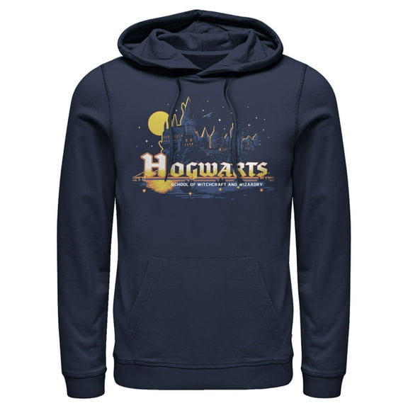 Men's Harry Potter Hogwarts Moon Portrait Hoodie Color: Navy Size: XXL