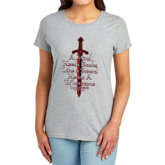 Game of Thrones The Mind Needs Books Women's T Shirt,Athletic Heather, Small