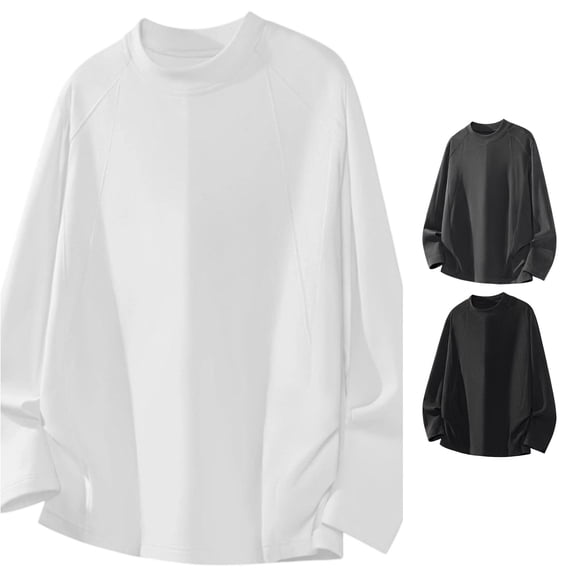 Afdoent Mens Long Sleeve T-Shirt Retro T Shirt Oversized Top Fall Fashion Casual Streetwear Tee Shirt Vacation Soft Top