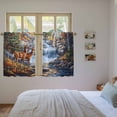thumbnail image 4 of Autumn Deer Kitchen Curtains, Farmhouse Elk River Light Filtering Window Curtain Panels, 2Pcs Rod Pocket Window Treatments Set for RV Dining Room Study Room 42x45 Inches, 4 of 9