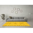 thumbnail image 3 of Ahgly Company Machine Washable Indoor Square Abstract Yellow Modern Area Rugs, 5' Square, 3 of 4