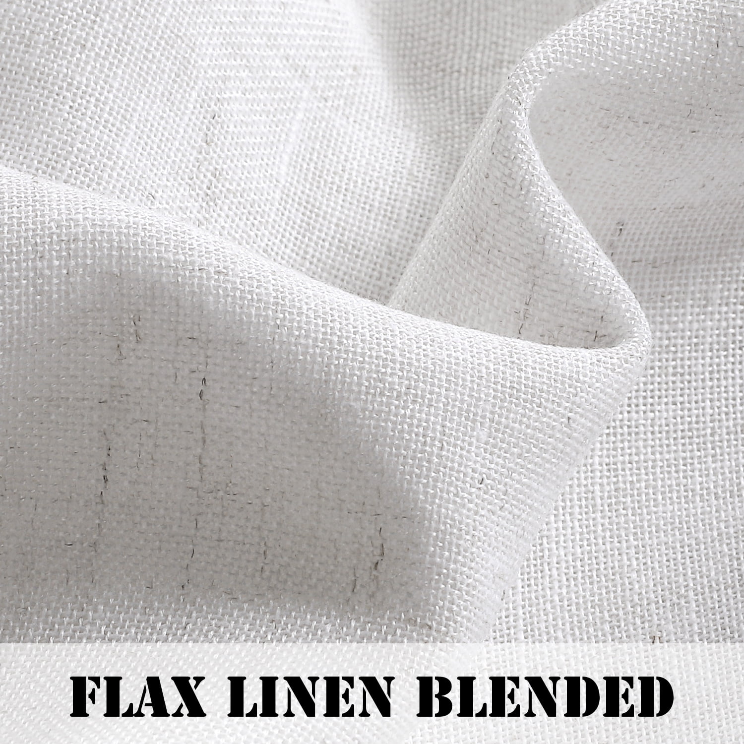 H.VERSAILTEX White Curtains Sheer Light Filtering Window Curtains 63 inches Long Privacy Window Drapes for Living Room, 2 Panels Set, 52" x 63"