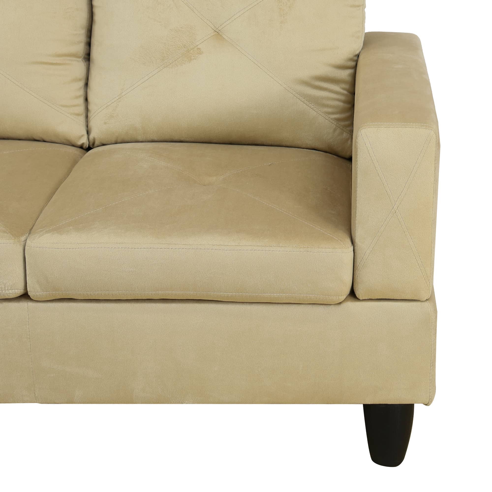 MAYEERTY Microfiber 3-Piece Living Room Sofa Set，Beige