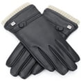 thumbnail image 3 of Gallery Seven Mens Faux Leather Warm Winter Gloves - Touch Screen Texting Glove - Gift Wrapt - Black Style 1 - L, 3 of 5