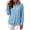 Blue, variant on CBASIHI Womens Waffle Knit Cotton Button Down Shirts- Long Sleeve Collared Relaxed Fit Casual Fall Tops with Chest Pocket Beige Size S-2XL