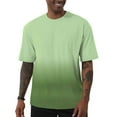 thumbnail image 2 of VBTAPA Big and Tall T-shirts for Men Short Sleeve Gradient Print Tee Shirt Casual Hipster Tops Green XXXL, 2 of 8