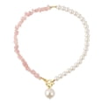 thumbnail image 2 of sunsanly Women Necklace Irregular Multicolored Natural Stone Beaded Chain Elegant Dress-Up Fashion Jewelry Stones Necklace Faux Pearl Clavicle Chain Jewelry Gift, 2 of 8
