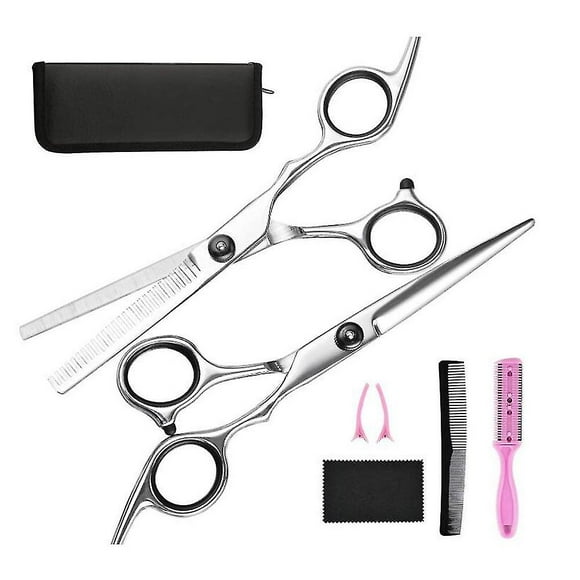 Hair Cutting Scissors Thinning Shears- Barber Sharp Hair Scissors Hairdressing Shears Kit - 7 Pcs