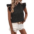 thumbnail image 3 of Hibeli Women Dot Print Sleeveless Ruffle Collar Pullover Top, 3 of 7