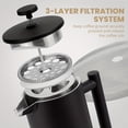 thumbnail image 6 of Btidfty Stainless Steel French Press Coffee Maker 1000ml Double Wall Insulation Coffee Press Easy Press Cafe Brewed Coffeeware with 3 Double Walled Large Coffee Press Kitchen Accessories, 6 of 9