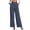Blue, variant on Womens High Waist Pleated Wide Leg Pants office Casual Flow Palazzo Trousers Lightweight Textured Outing Pants with Pockets Khaki