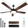 thumbnail image 1 of OUTON 52" Ceiling Fans with Lights & Remote Control, LED Indoor Outdoor Dimmable Modern Ceiling Fan for Bedroom, Living Room, 1 of 13