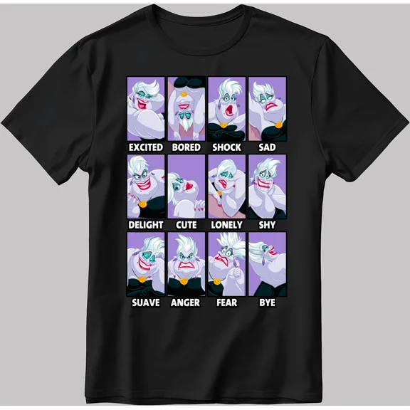 CLASSIC Ursula cartoon Moods Short Sleeve W/B Men / Women T Shirt C553