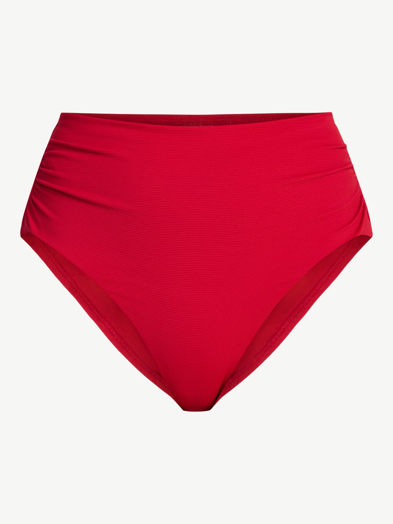 Time and Tru Women's Ribbed High Waisted Bikini Bottoms, Sizes XS-3X
