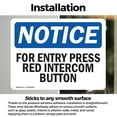 thumbnail image 3 of (2 Pack) For Entry Press Red Intercom Button OSHA Notice Sign, 3 of 7