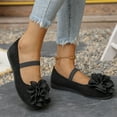 thumbnail image 6 of Viluyesy Womens Ballet Flats, Single Band Floral Slip-On Fashion Shallow Dress Shoes Black, 6 of 9