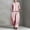 Pink, variant on Women Matching Two Piece Outfit Sets, Two-Piece Suits, Crew Neck Three Quarter Sleeve Solid Button Front Outfits, Oversized Wide Leg Coordinating Two-Piece Clothing Sets(Pink,3XL)