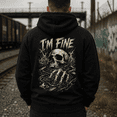 thumbnail image 5 of Custom Year Generation X 1965-1980 I'm Fine Skull Skeleton Hoodie Gothic Dark Sarcastic Gift, 5 of 6