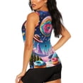 thumbnail image 3 of Fotbe Colorful Donut Blusas Sin Mangas para Mujer – Estilo Casual, Corte Suelto, Slim-Fit, Cuello Redondo Deportivo, Tops de Verano para Gimnasio y Yoga-XX-Large, 3 of 7