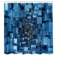 thumbnail image 3 of Ambesonne Abstract Shower Curtain, Digital Geometric Cubes, 69"Wx84"L, Blue, 3 of 5
