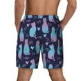 thumbnail image 4 of Goofa Silhouette Cats Printed Men's Swim Trunks Board Shorts Quick Dry Mens Swimming Trunks with Compression Liner,Breathable Fit Hawaii Beach Shorts-Small, 4 of 9