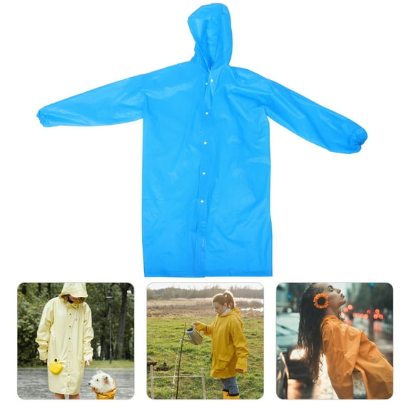 FRCOLOR Portable Waterproof Raincoat 1 Piece For Men And Women Lightweight Reusable Poncho With Hood And Sleeves For Outdoor Activities