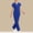 Blue, variant on Muscularfit Shirt 2 Piece Sets for Women Summer Pleated Scrub Set Work Sets Set Green Short Sleeve V-Neck Women's Clothing Sets