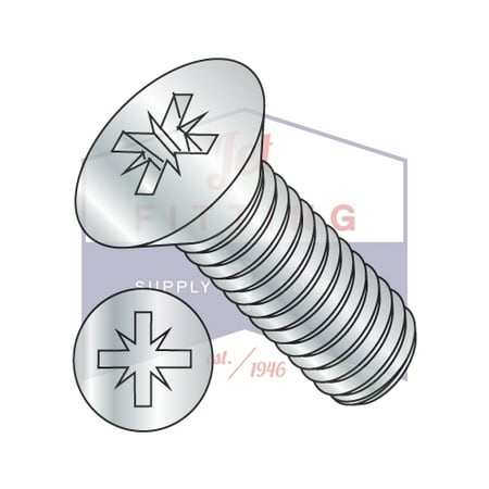 

6-32 x 1/4 Machine Screws | Pozi | Flat Head | Steel | Zinc (Quantity: 10000)