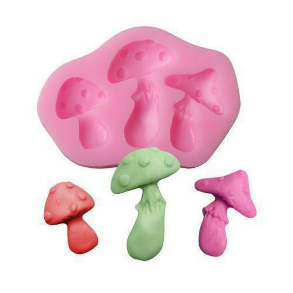 Mushrooms and Garden Themed Silicone Mold, 3 x 2 Inches | Bakell
