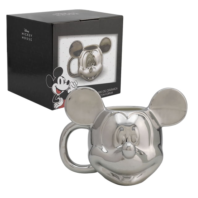 Taza Grande de Cerámica 3D Ambient 21 Diseño Mickey Mouse Platinum Capacidad 500 Ml