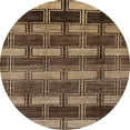 thumbnail image 1 of Ahgly Company Indoor Round Abstract Bakers Brown Abstract Area Rugs, 4' Round, 1 of 6