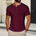 thumbnail image 2 of Leey-World Men's Cotton T-Shirts Oversized Unisex Tshirt Short Sleeve Casual Loose Fit Tee Vintage Streetwear Washed Top T-Shirts for Men(Wine,L), 2 of 9